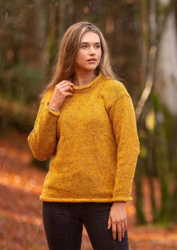 Ladies Roll Neck Sweater | Mustard