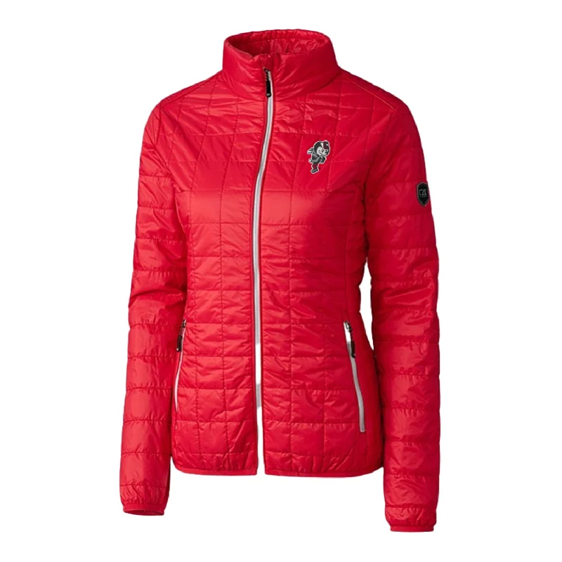 Ladies Ohio State Buckeyes Cutter & Buck Rainier PrimaLoft Eco Insulated Scarlet Full Zip Jacket