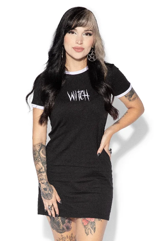 Witch - Embroidered Ringer Dress