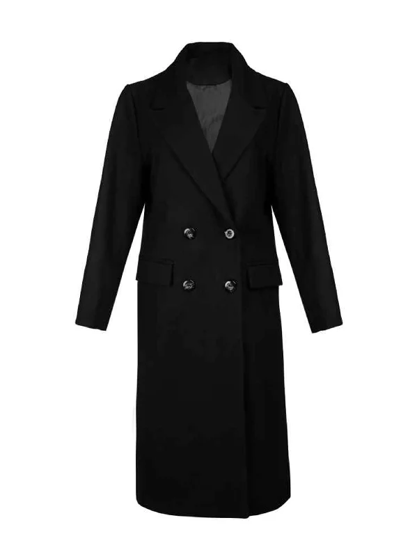 Women's Plain Classic Coat,Black