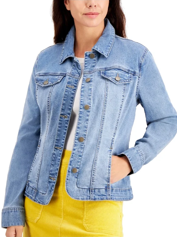 Women's Washad Petite Stretch Denim Jacket,Light Blue