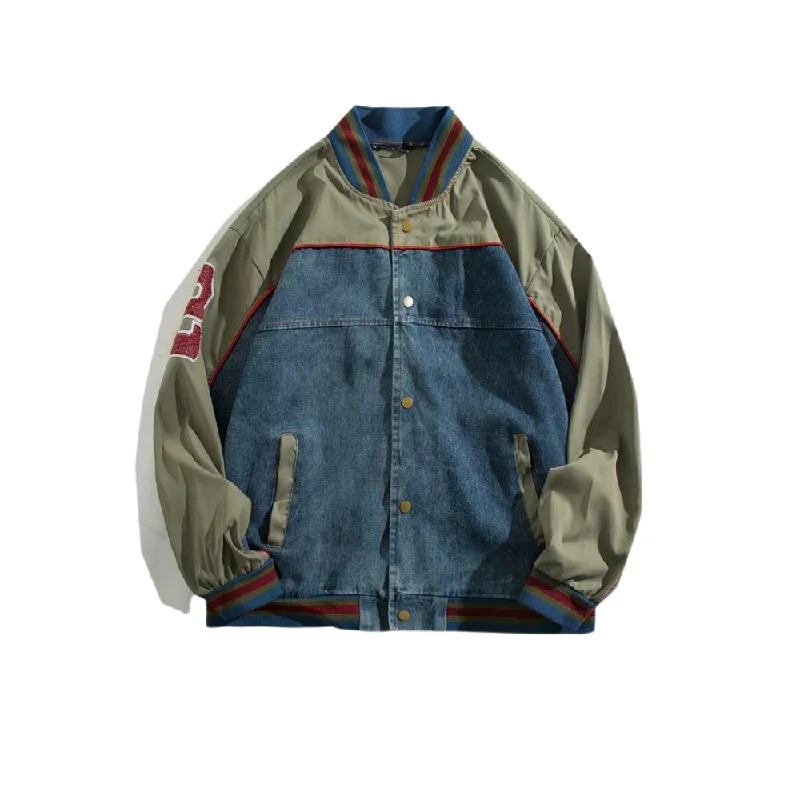 American Patchwork Embroidery Denim Jacket