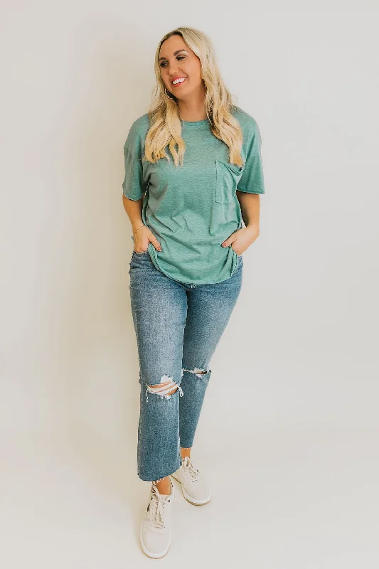 Blank Boyfriend Tee - Heather Green