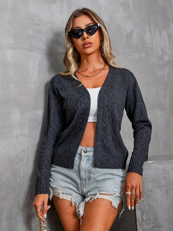 Casual Solid Cardigan Top