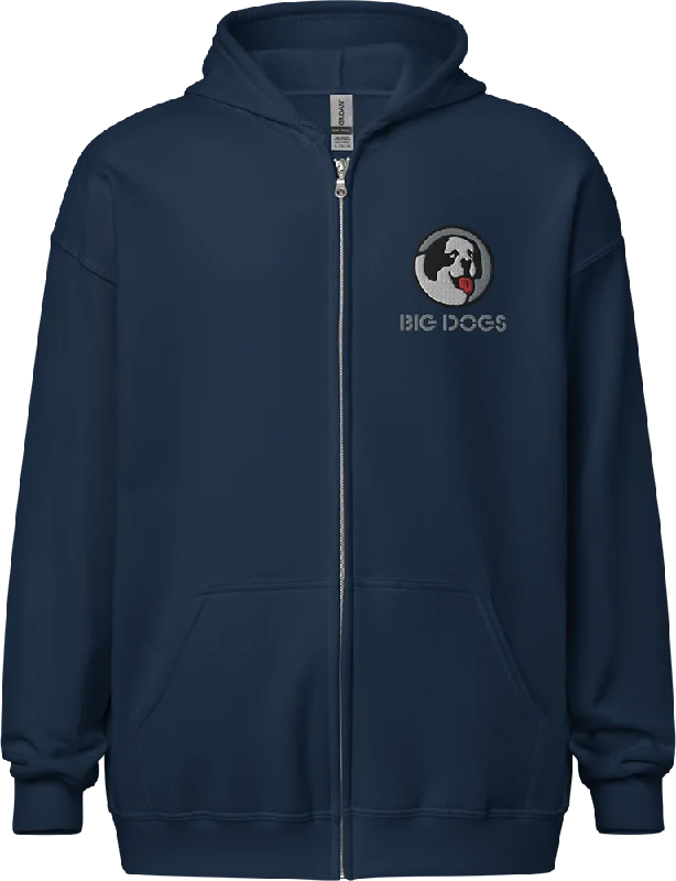 Circle Logo Embroidered Full Zip Hoodie Vacation