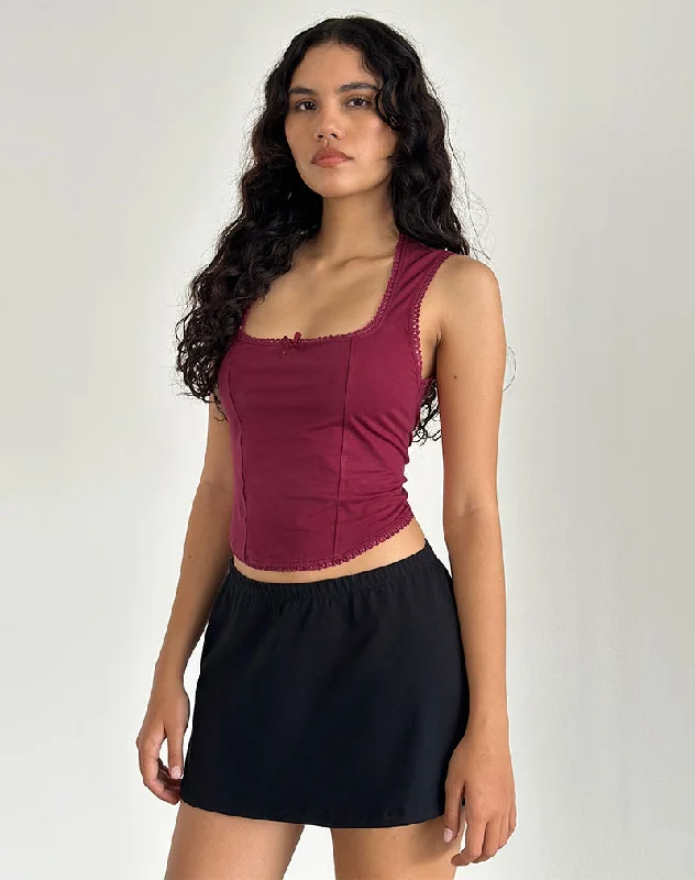 Jinisa Corset Top in Burgundy