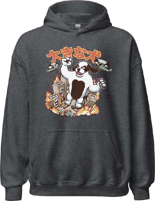 Kaiju Dog Graphic Hoodie Classic Women's Pin - striped