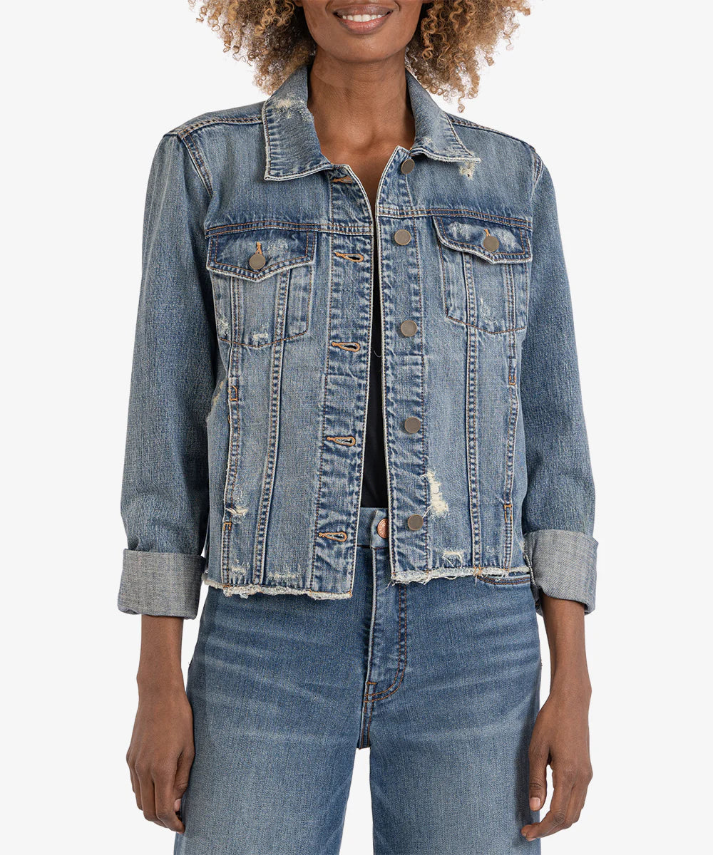 The Julia Cropped Denim Jacket - Befriended