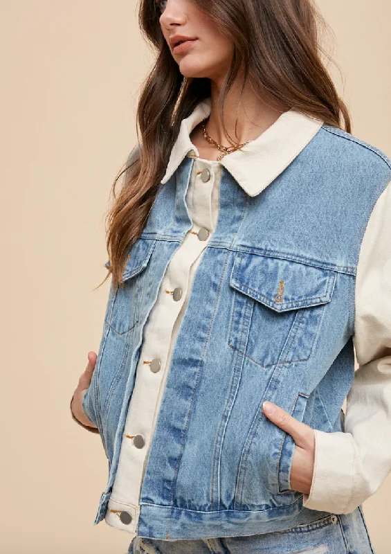 The Nolie Color Block Denim Jacket