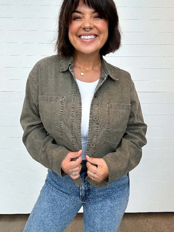 The Parker All Day Cropped Denim Jacket