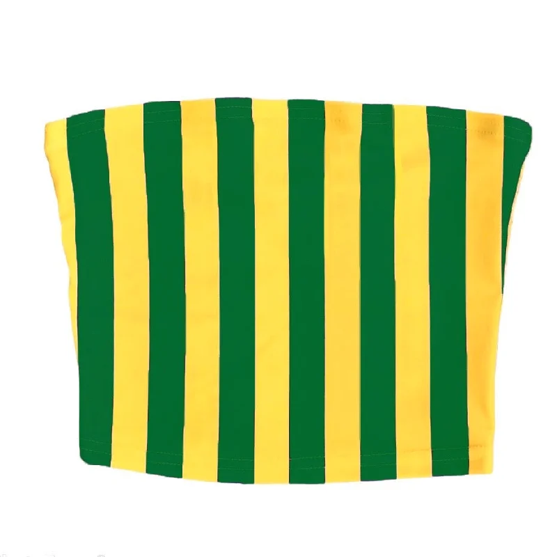 Green & Yellow Striped Tube Top