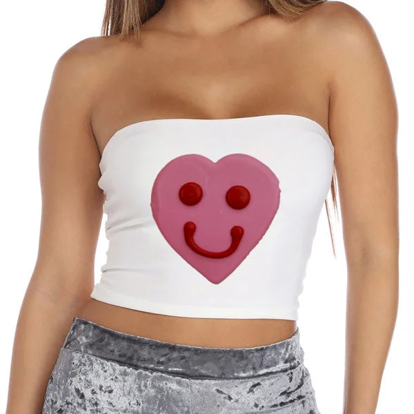 Heart Cookie White Tube Top