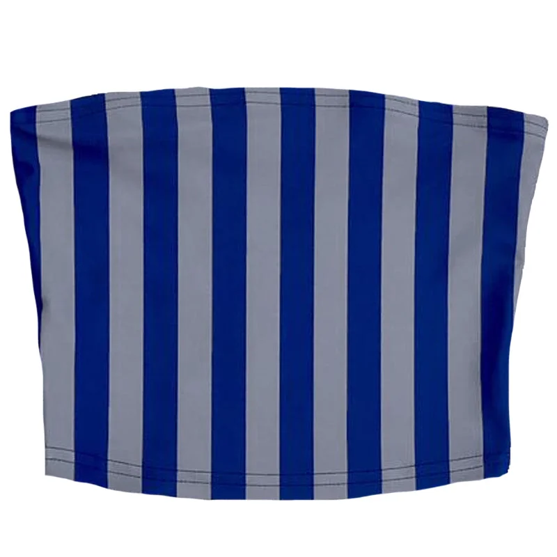 Navy & Gray Striped Tube Top