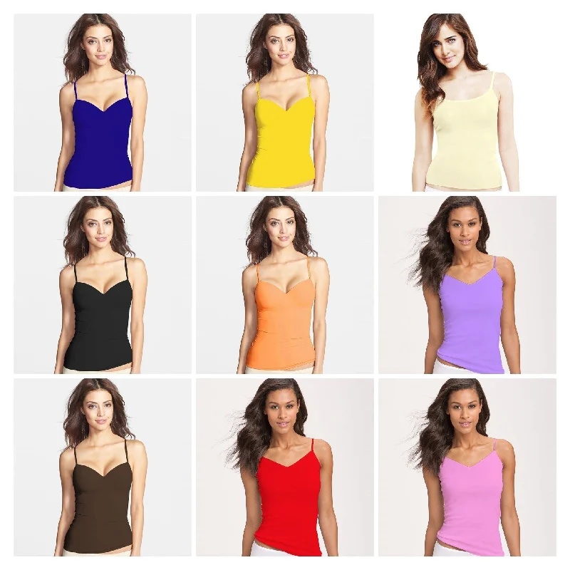 Pack of 5 Camisole for Girls - Fancy Colourful Tank Top - Mix Colours